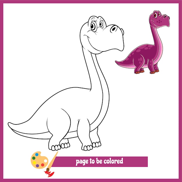 Vecteur livre de coloriage violet dinosaurus 1