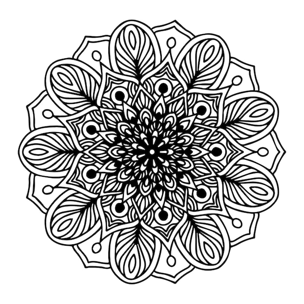 Livre à Colorier Mandalas, Forme De Fleur, Thérapie Orientale, Logos De Yoga.