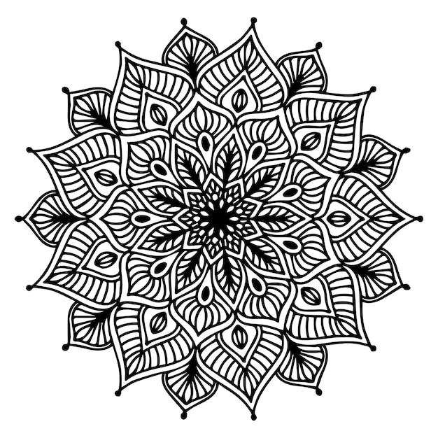 Vecteur livre à colorier mandalas, forme de fleur, thérapie orientale, logos de yoga.