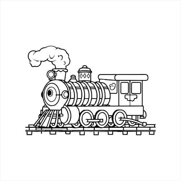 Vecteur livre à colorier vectoriel train électrique