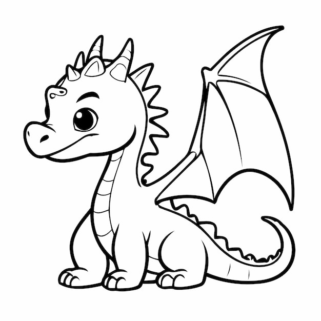 Vecteur un livre de dessins de dragons simples pour les tout-petits