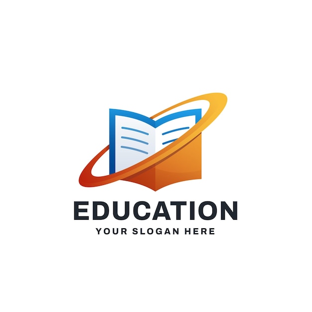 Vecteur livre education gradient logo vector icon illustration