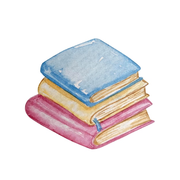 Vecteur livre d'étude illustration aquarelle