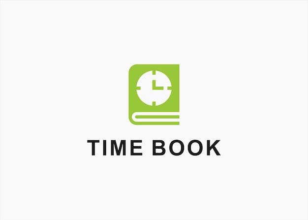 Livre Avec Horloge Logo Design Silhouette Vecteur Illustration