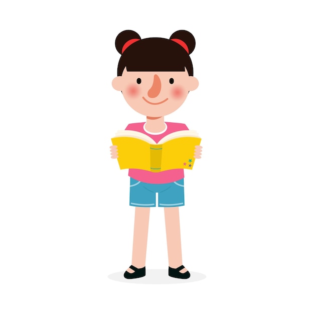 Livre de lecture pour enfants, éducation des enfants isolé sur fond blanc Illustration vectorielle