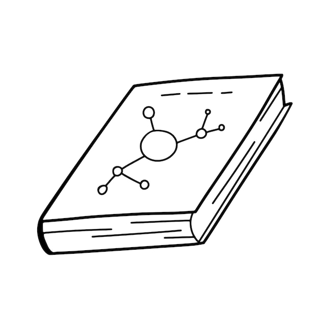 Vecteur livre de lignes de griffon vectoriel illustration de contour livre scolaire de chimie