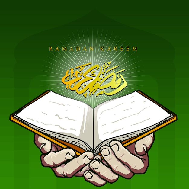 Vecteur livre ouvert du ramadan kareem