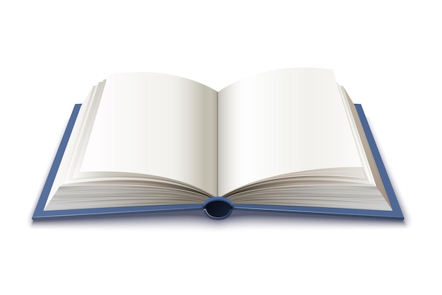 Livre ouvert réaliste en illustration à couverture rigide