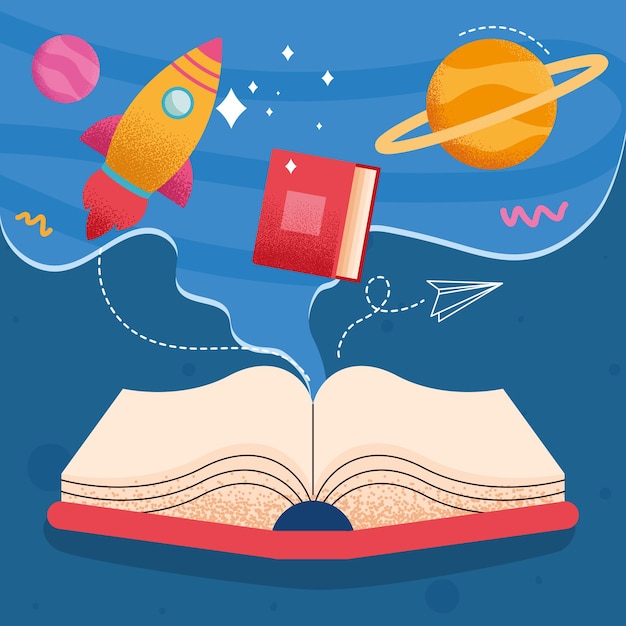 Livre avec scène d'univers