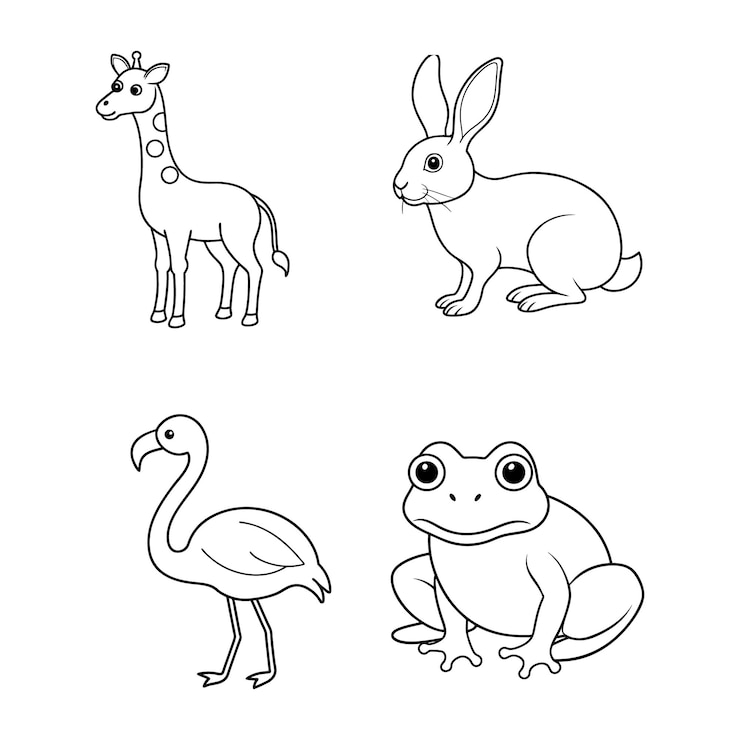 Vecteur des livres à colorier des animaux mignons illustration de dessin animé