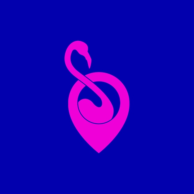 Vecteur localisation de la carte avec le logo flamingo