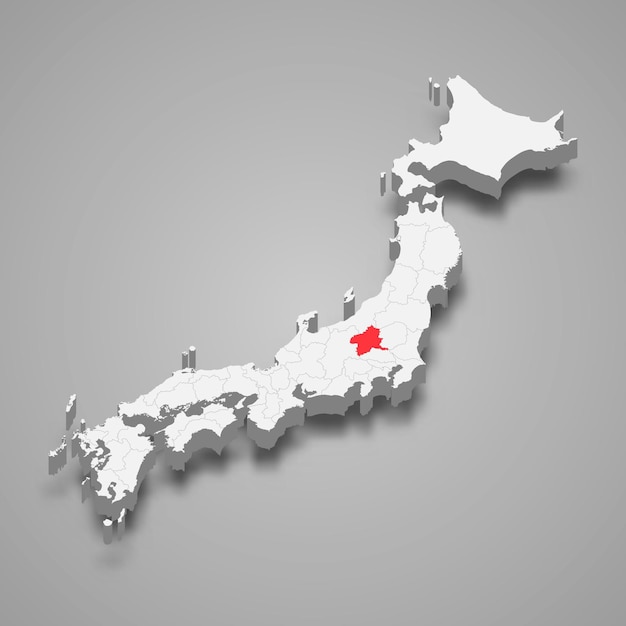 Localisation De La Région De Gunma Au Japon Carte 3d