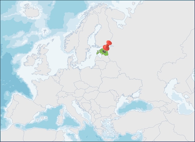 Localisation République D'estonie Sur La Carte De L'europe