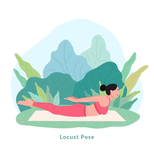 Locust Yoga Posewoman Workout Fitness Aérobic Et Exercices