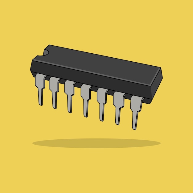 Vecteur logic gate integrated circuit icône illustration construction objet icône concept isolé plat