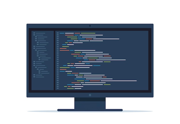 Logiciel informatique codage concept vectoriel programmation codage script java code de programme numérique