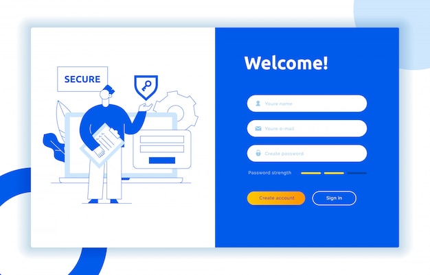 Vecteur login ui concept de design et illustration ux