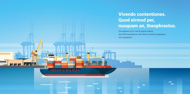 Logistique De La Cargaison Des Ports Maritimes Industriels Importation De Conteneurs Exportation De Fret Navire Grue Livraison D'eau