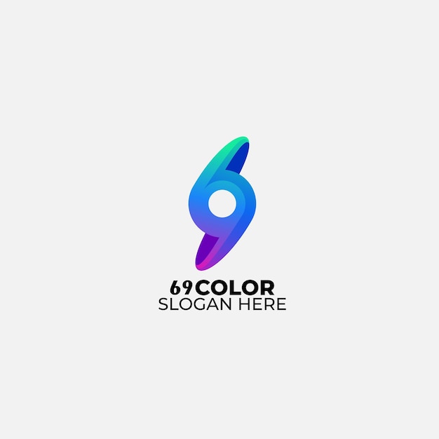 Logo 69 Design Dégradé Coloré