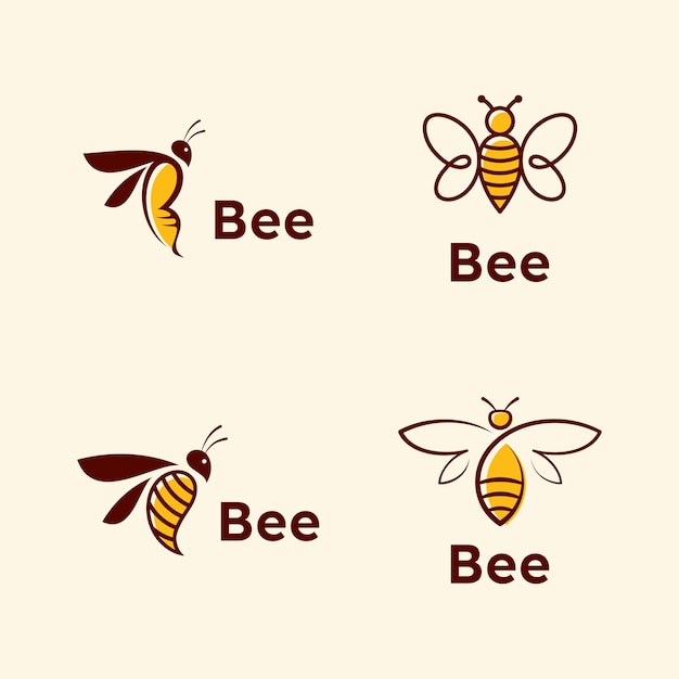 Vecteur logo d'abeille et conception de vecteur de symbole