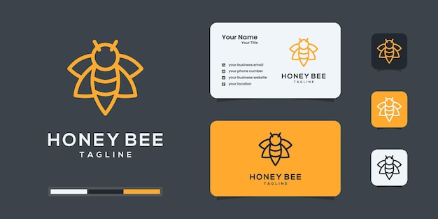 Logo D'abeille à Miel Avec Une Inspiration De Style Art De Ligne Moderne