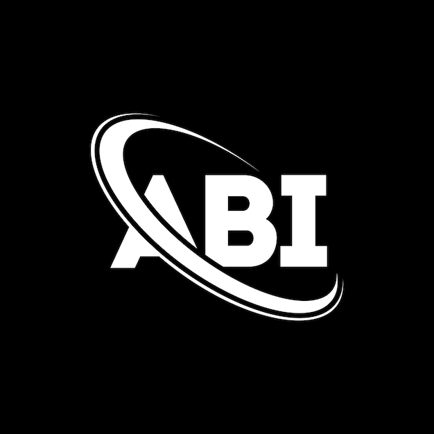 Vecteur le logo abi, la lettre abi, les initiales du logo, le logo abi relié à un cercle et à un monogramme en majuscules, la typographie abi pour les entreprises technologiques et la marque immobilière.