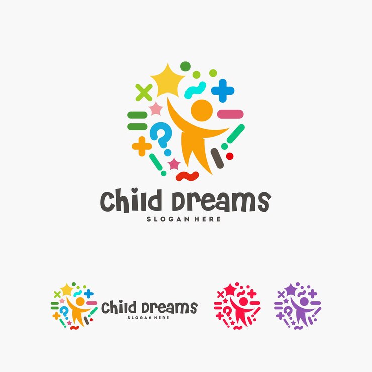 Logo Abstract Circle Child Dreams, modèle de logo Child Education, symbole Reach Star