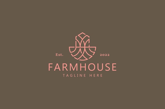 Logo Abstrait De Ferme Et De Jardinage Illustration De Concept De Maison Et De Terrain