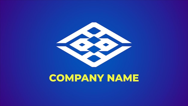 Logo abstrait avec fond bleu