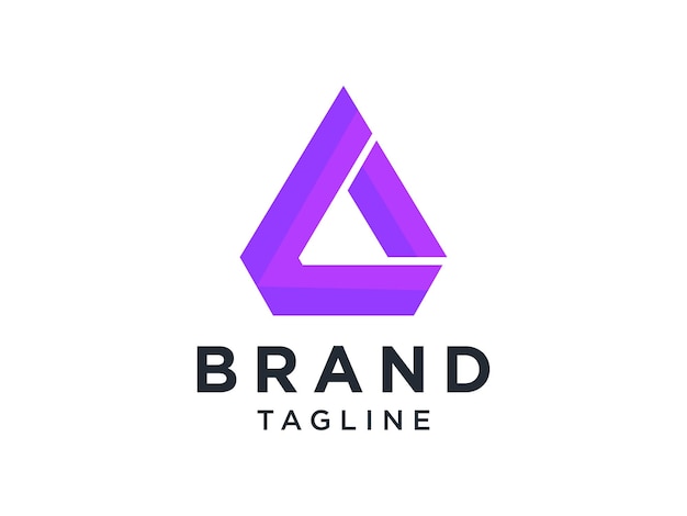 Logo abstrait de la lettre initiale L. Style liquide de forme arrondie violet isolé sur fond blanc.