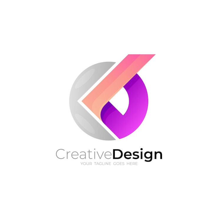 Vecteur logo abstrait lettre k avec icône moderne colorée de conception de cercle