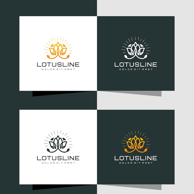 Logo abstrait Lotus Flower Beauty Spa fait avec des lignes