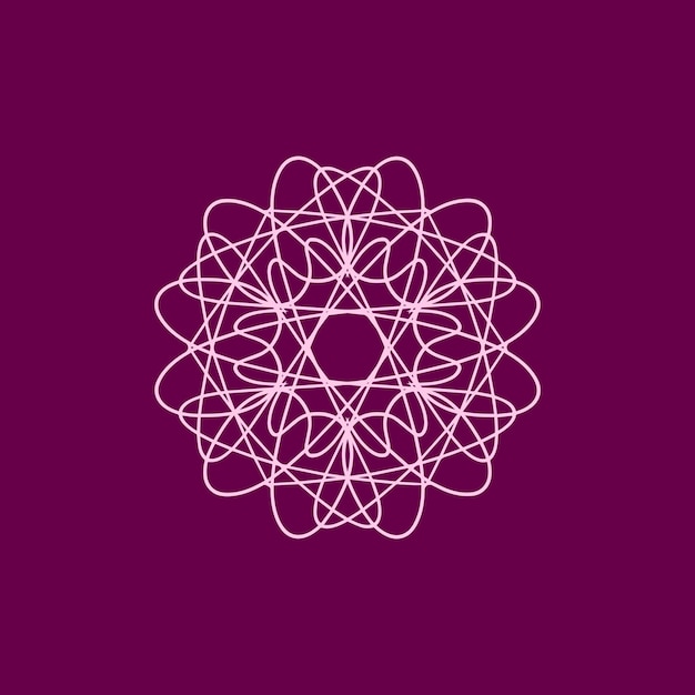 Vecteur logo abstrait de mandala floral rose et magenta adapté au symbole ornemental élégant et luxueux