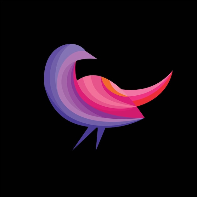 Logo Abstrait Oiseau Avec Coloré