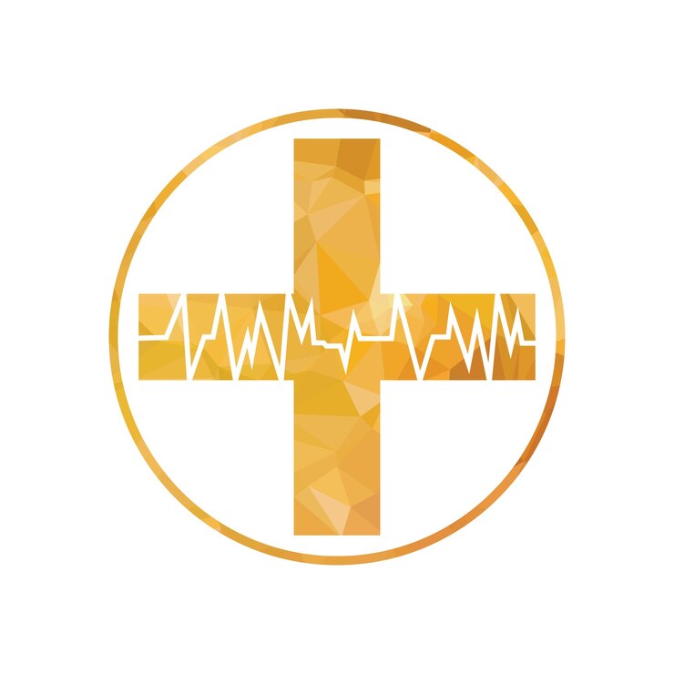 Vecteur logo abstrait pour un centre médical illustration polygonale d'une croix
