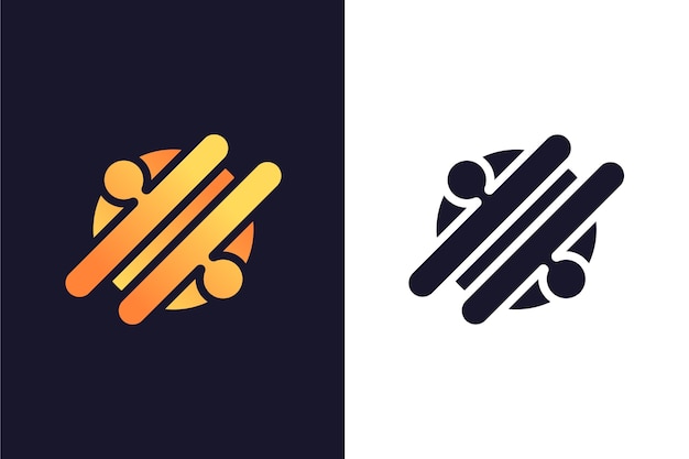 Vecteur logo abstrait simple en deux versions