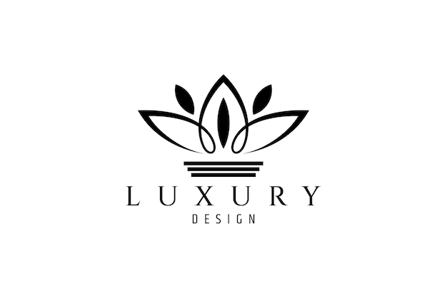 Logo abstrait à trois feuilles dans un style de conception d'art simple à plat