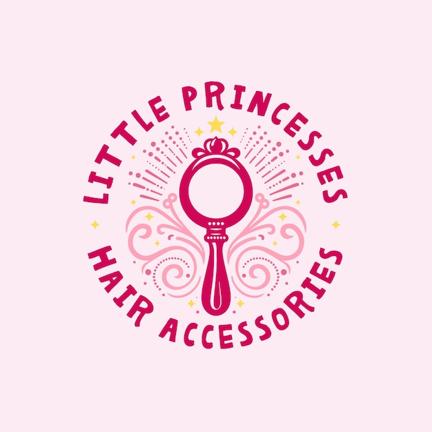 Vecteur logo des accessoires pour les cheveux des petites princesses