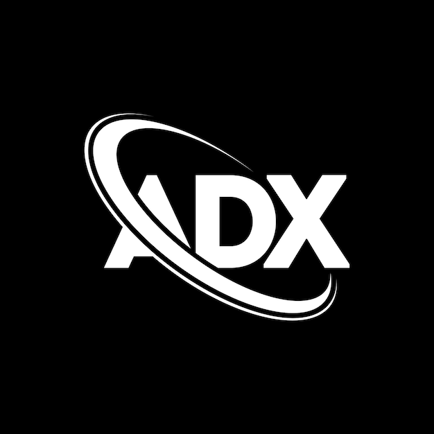 Vecteur logo adx lettre adx initiales logo adx lié à un cercle et un monogramme en majuscules logo adx typographie pour les entreprises technologiques et la marque immobilière