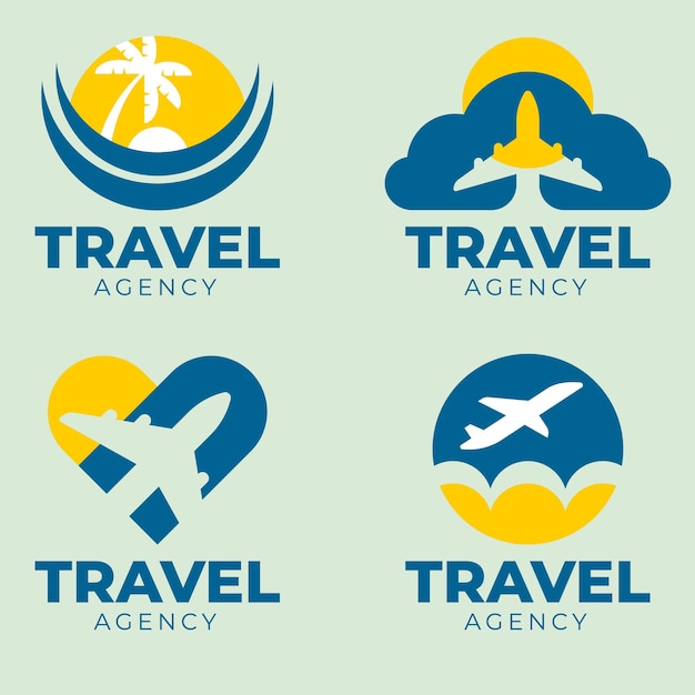 Logo aérien Logo de voyage Logo de mer Logo de rivière Concept de logo Icon du coucher ou du lever du soleil Logo de l'avion Vecteur de l'aviation