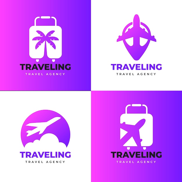 Logo aérien Logo de voyage Logo de mer Logo de rivière Concept de logo Icon du coucher ou du lever du soleil Logo de l'avion Vecteur de l'aviation