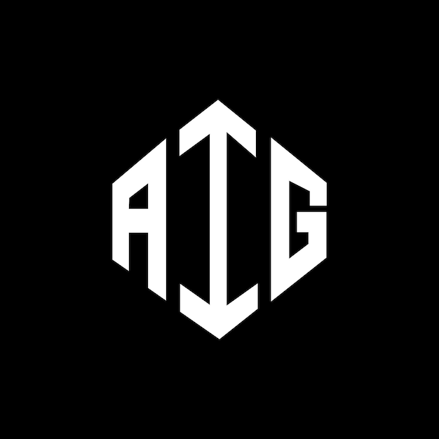 Le Logo De L'aig Est En Forme De Polygone Et De Cube, Le Logo Est En Forme D'hexagone, Le Modèle De Logo Vectoriel Est En Blanc Et Noir Et Le Logo Est Un Monogramme D'entreprise Et D'immobilier.