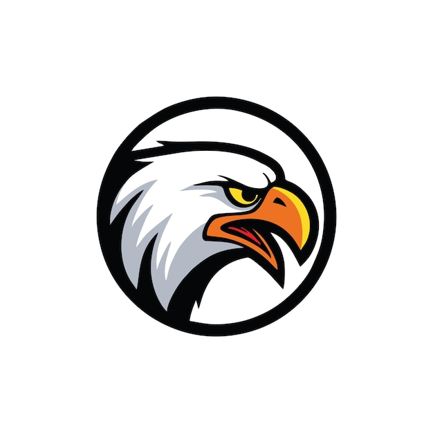 Le logo de l'aigle faucon est une illustration artistique vectorielle.