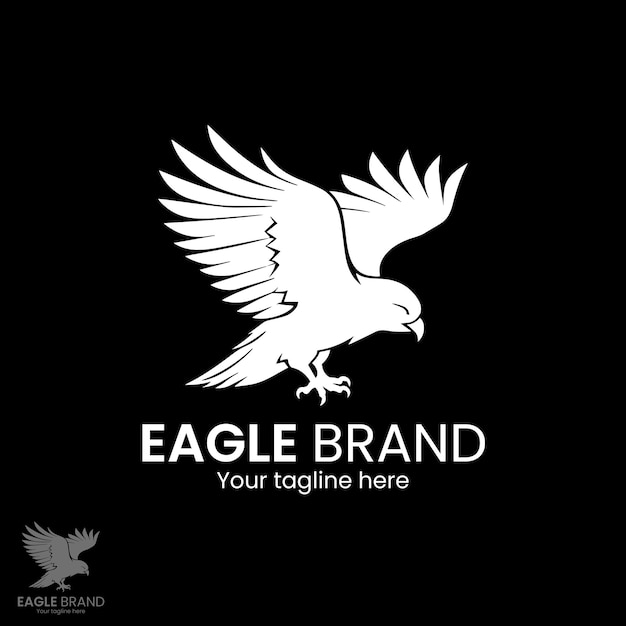 Vecteur logo de l'aigle volant conception illustration vectorielle fond noir élément de conception pour le logo