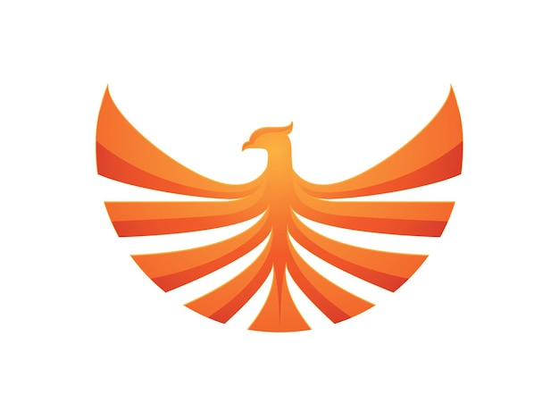 Vecteur logo aigle volant orange