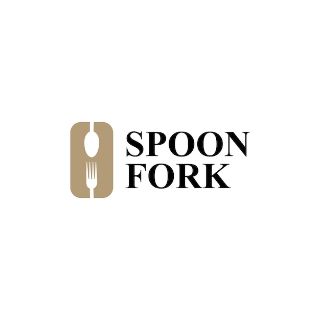 Vecteur logo alimentaire cuillère et fourchette