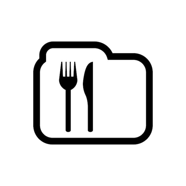 Logo Alimentaire Avec Illustration De Symbole Cuillère Et Fourchette