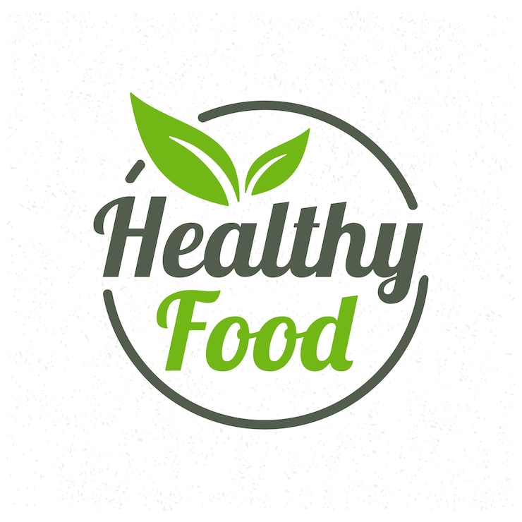 Vecteur logo de l'alimentation saine icône d'alimentation fraîche produit alimentaire sain