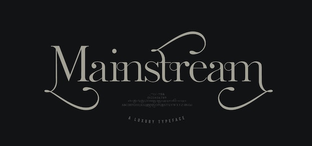 Logo alphabet de police de luxe typographie beauté mode occidentale classique police serif mariage logo vintage