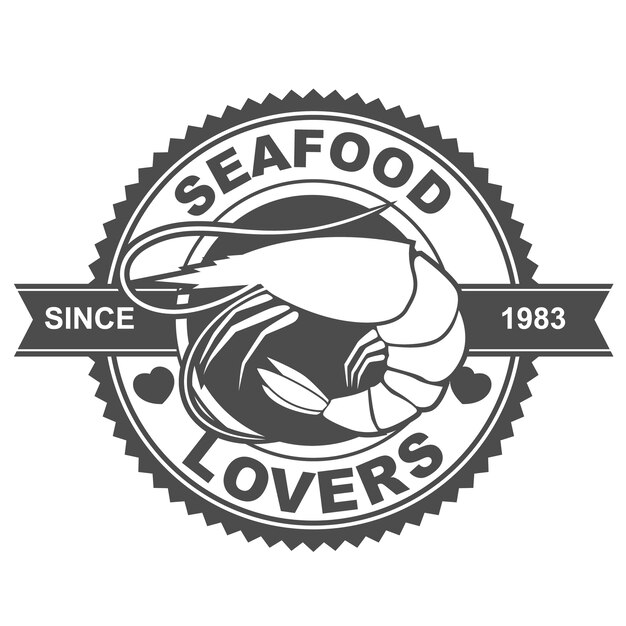 Logo D'amant De Fruits De Mer - Version Crevettes